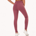 Malha lateral com acabamento na cintura alta esportiva malha leggings femininas super elástico de nylon à prova de agachamento meia-calça de ioga para exercícios